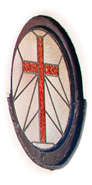 Cross in stained glass window